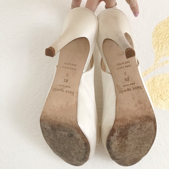 RARE Kate spade satin bow wedding heels sz 8.5 - Picture 8 of 8